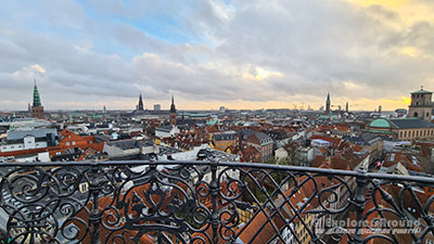 vista dall'alto della città di Copenaghen Danimarca. In cima alla Torre Rotonda o chiamata anche Rundetarn